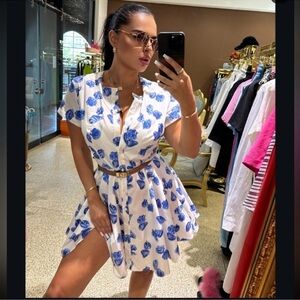 Zara shell printed short cotton dress